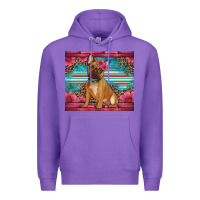 Purple french bulldog floral Premium Hoodie - Artiststas