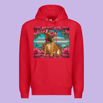 French Bulldog Floral Premium Hoodie Designed By Artiststas