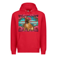 Red french bulldog floral Premium Hoodie - Artiststas