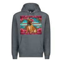 Rock french bulldog floral Premium Hoodie - Artiststas