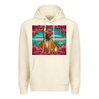 Sandshell french bulldog floral Premium Hoodie - Artiststas