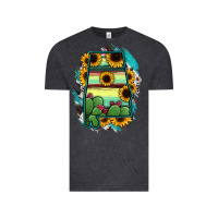 Vintage Black Alabama Map Sunflower Cactus Serape Vintage Tee - RanaPortraitStore