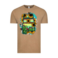 Vintage Coffee Alabama Map Sunflower Cactus Serape Vintage Tee - RanaPortraitStore
