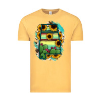 Vintage Mustard Alabama Map Sunflower Cactus Serape Vintage Tee - RanaPortraitStore