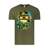 Vintage Olive Alabama Map Sunflower Cactus Serape Vintage Tee - RanaPortraitStore
