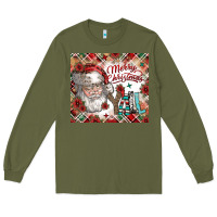 Army Green merry christmas y'all Long Sleeve Tee - CowhideDigitalArt