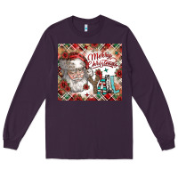 Plum merry christmas y'all Long Sleeve Tee - CowhideDigitalArt