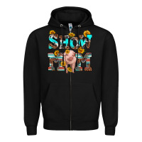 Black show mom pig Zipper Hoodie - RanaPortraitStore