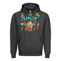 Charcoal Heather show mom pig Zipper Hoodie - RanaPortraitStore