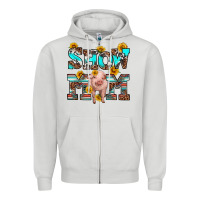 Dove Grey show mom pig Zipper Hoodie - RanaPortraitStore