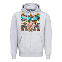 Heather Grey show mom pig Zipper Hoodie - RanaPortraitStore