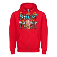 Red show mom pig Zipper Hoodie - RanaPortraitStore