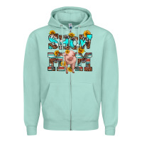 Seafoam show mom pig Zipper Hoodie - RanaPortraitStore