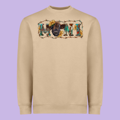 Western Mini Black Highland Calf Heavyweight Sweatshirt Designed By Ranaportraitstore