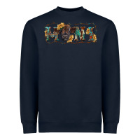 Navy Western mini black highland calf Heavyweight Sweatshirt - RanaPortraitStore
