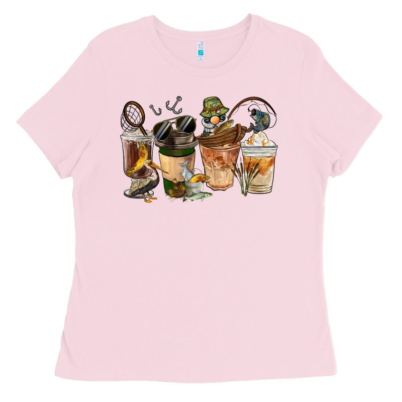 Fishing Coffee Cups Ladies Tee by FaDigitalArtStudio | Teevron
