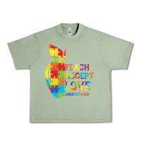 Oil Green Autism Teach Accept Understand Love Urban Heavy Tee - CowhideDigitalArt