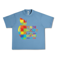 Pebble Blue Autism Teach Accept Understand Love Urban Heavy Tee - CowhideDigitalArt