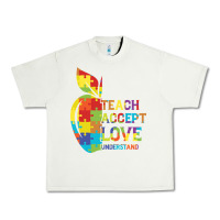 Pistachio Autism Teach Accept Understand Love Urban Heavy Tee - CowhideDigitalArt