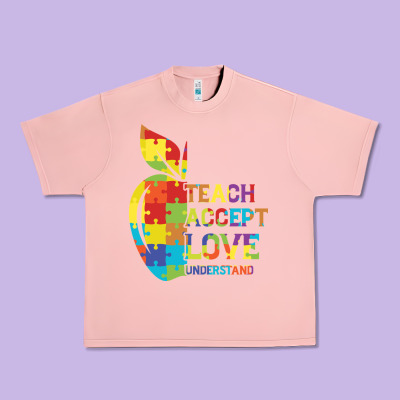 Autism Teach Accept Understand Love Urban Heavy Tee Designed By Cowhidedigitalart