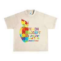 Sandshell Autism Teach Accept Understand Love Urban Heavy Tee - CowhideDigitalArt