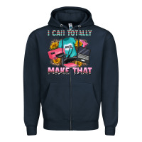 Navy i can totally make that Zipper Hoodie - RanaPortraitStore