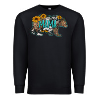Black mama bear sunflowers leopard cowhide mother's day Premium Sweatshirt - Jasminsmagicworld