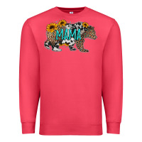 Cardinal mama bear sunflowers leopard cowhide mother's day Premium Sweatshirt - Jasminsmagicworld