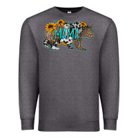 Charcoal Heather mama bear sunflowers leopard cowhide mother's day Premium Sweatshirt - Jasminsmagicworld