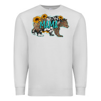 Dove Grey mama bear sunflowers leopard cowhide mother's day Premium Sweatshirt - Jasminsmagicworld