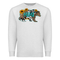 Oatmeal Heather mama bear sunflowers leopard cowhide mother's day Premium Sweatshirt - Jasminsmagicworld