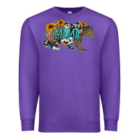 Mama Bear Sunflowers Leopard Cowhide Mother's Day Premium Sweatshirt | Teevron