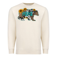 Sandshell mama bear sunflowers leopard cowhide mother's day Premium Sweatshirt - Jasminsmagicworld