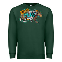Sports Green mama bear sunflowers leopard cowhide mother's day Premium Sweatshirt - Jasminsmagicworld