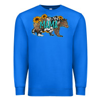 True Royal mama bear sunflowers leopard cowhide mother's day Premium Sweatshirt - Jasminsmagicworld