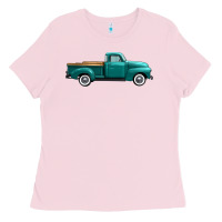 Bubblegum Pink western truck side view Ladies Tee - FaDigitalArtStudio