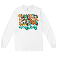 White Pumpkin Pie Fixes Everything Long Sleeve Tee - CowhideDigitalArt
