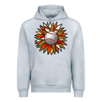 Heather Grey Baseball Sunflower Urban Hoodie - Jasminsmagicworld