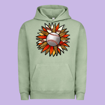 Baseball Sunflower Urban Hoodie Designed By Jasminsmagicworld