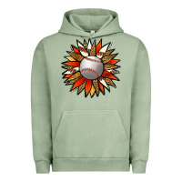 Pigment Oil Green Baseball Sunflower Urban Hoodie - Jasminsmagicworld