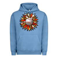Pigment Pebble Blue Baseball Sunflower Urban Hoodie - Jasminsmagicworld