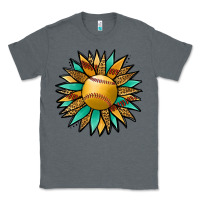 Charcoal Heather Softball Sunflower Classic Tee - Jasminsmagicworld