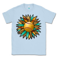 Dusty Blue Softball Sunflower Classic Tee - Jasminsmagicworld