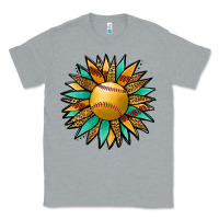 Heather Grey Softball Sunflower Classic Tee - Jasminsmagicworld