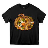 Black leopard cowhide sunflower pumpkin Heavy Core Tee - Jasminsmagicworld