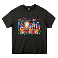Asphalt All American Mama Cow Flowers Heavy Core Tee - CowCowDesign