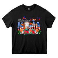 Black All American Mama Cow Flowers Heavy Core Tee - CowCowDesign