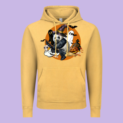 Panda Hallowen Vintage Hoodie Designed By Lillyallendesigns