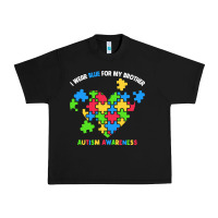 Black Wear Blue For My Brother Autism Urban Heavy Tee - CowhideDigitalArt