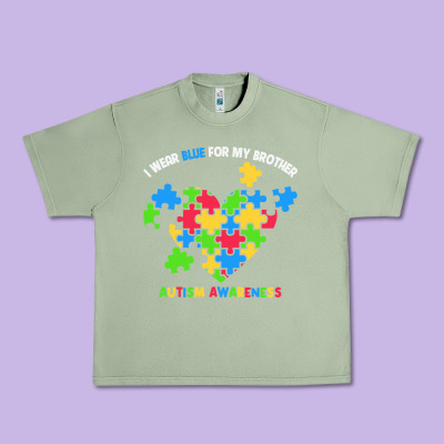 Wear Blue For My Brother Autism Urban Heavy Tee Designed By Cowhidedigitalart
